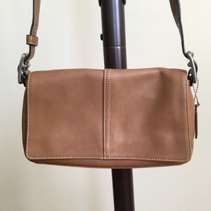 Vintage Coach Tan Leather Crossbody